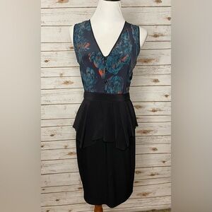 Marchesa Voyage silk peplum dress